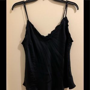 Black satin cami